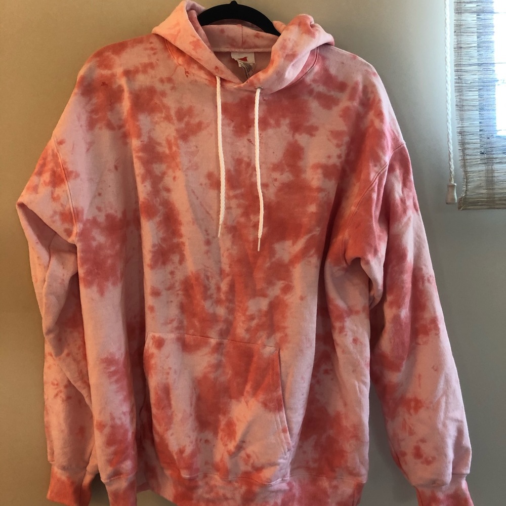 Large pink tie-dye hoodie